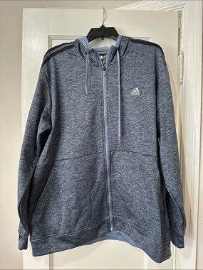 adidas Heather Blue  Full-Zip Hoodie